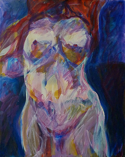 naakt schilderij vrouwelijk torso acryl